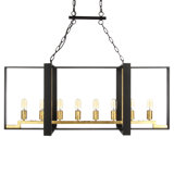 Manhattan 8 - Light Kitchen Island Rectangle Pendant