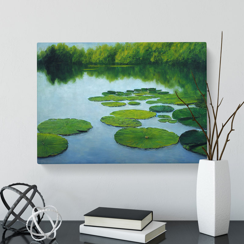 Lush Water Lily Pond - Wrapped Canvas, 35cm H x 50cm W x 3cm D