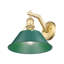Applique murale 1 lumière Orwell en laiton vieilli avec pin vert-106900568