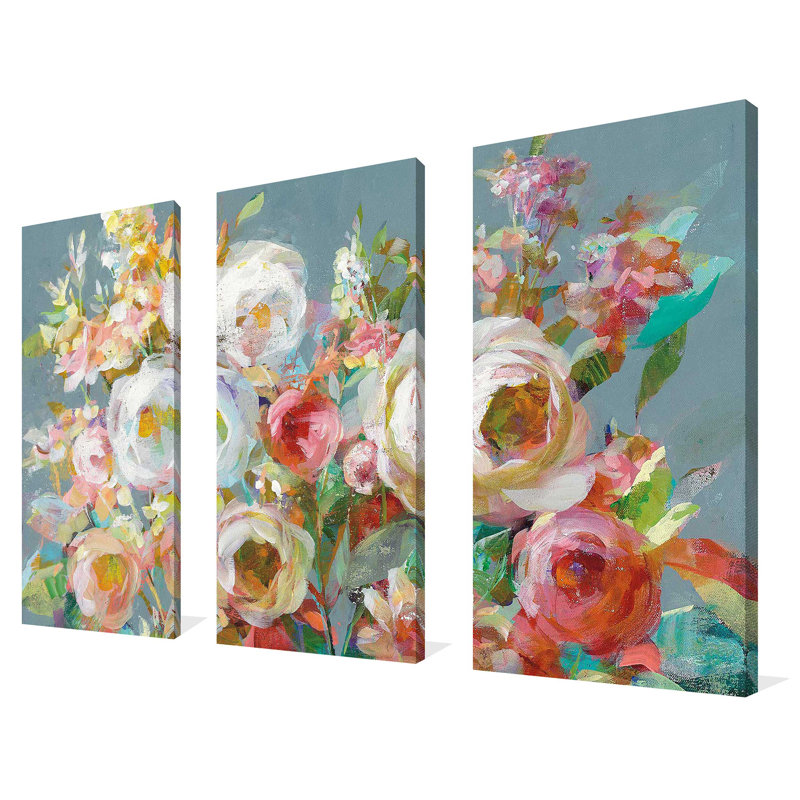 Joy of the Garden Square I - Reproduction d'art sur toile tendue à pièces multiples, H 32 po x l 48 po x P 0,75 po