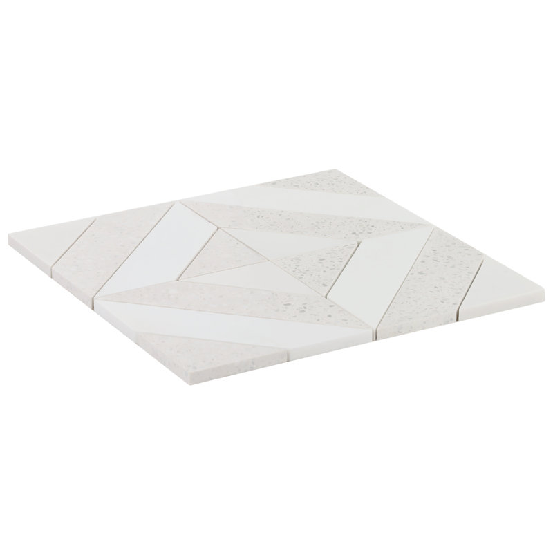 Lupa 12" x 12" Random Mosaic Wall & Floor Tile, Salt White