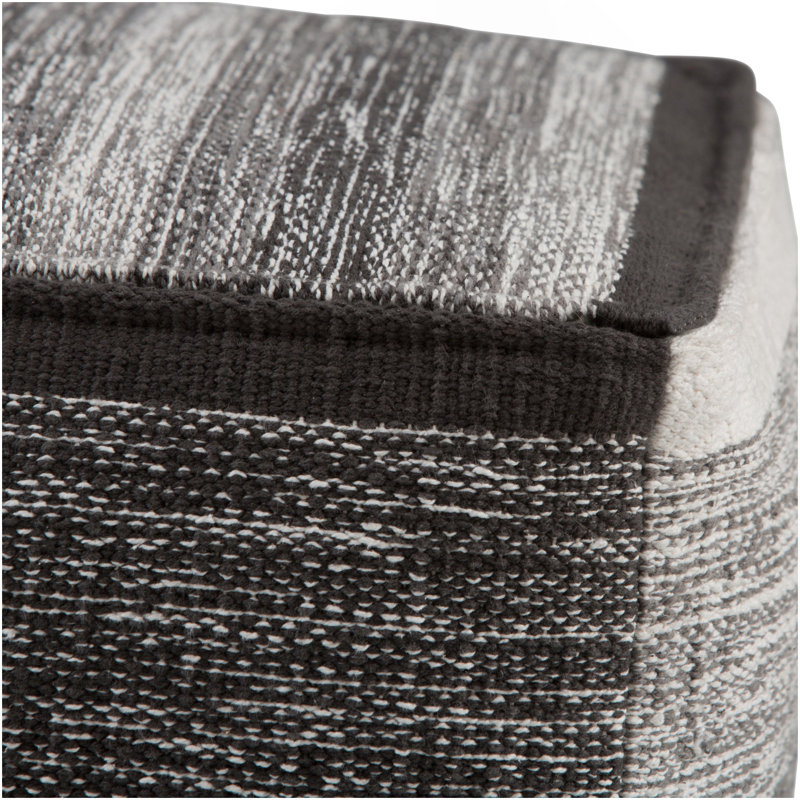 Naya - Pouf cubique - Mélange gris à motifs, Tissu gris