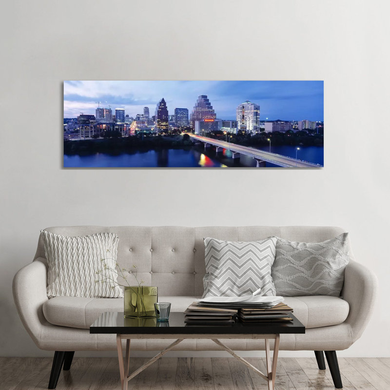 Night, Austin, Texas, USA - Wrapped Canvas Panoramic Print, 182.88 cm H x 60.96 cm W