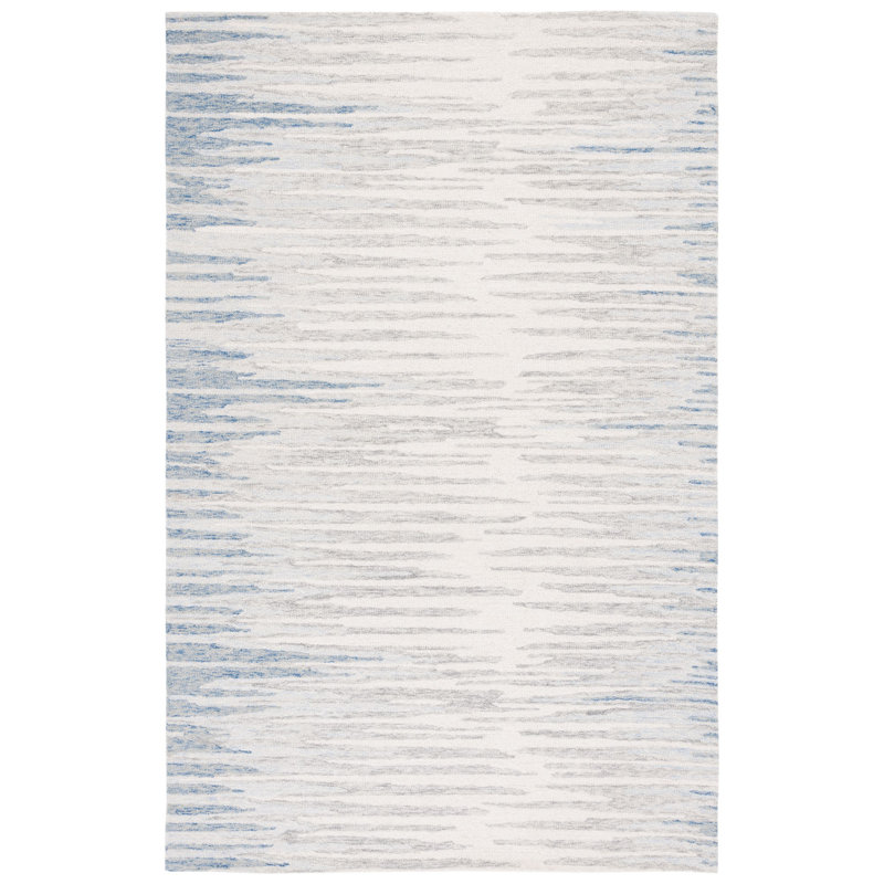 Abstract Hand Tufted Wool Abstract Rug, Rectangle 4' x 6'