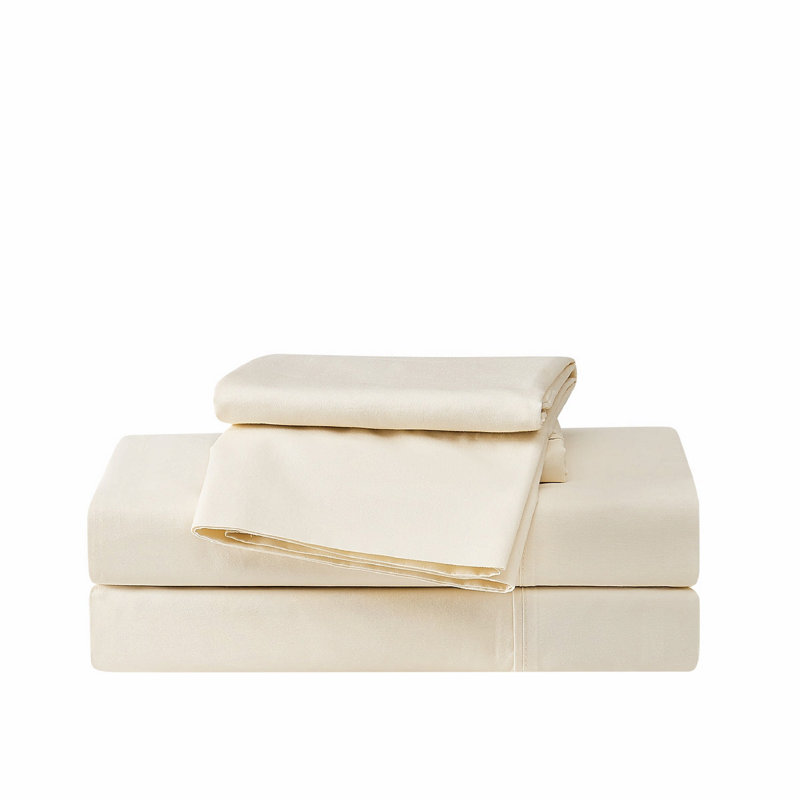 Vince Camuto 1200TC CVC Cooling Sheet Set, Cream, Split King Sheet Set with 2 Fitted Sheets