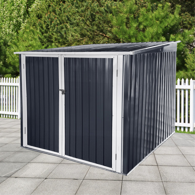 Remise de rangement extérieure pour bicyclettes en acier, pour 4 vélos, gris