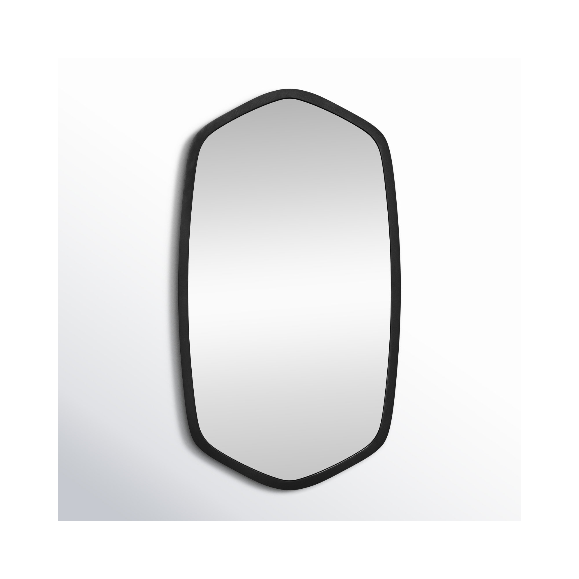 Glover Wood Hexagon Mirror, 36" x 20", Black, Vertical