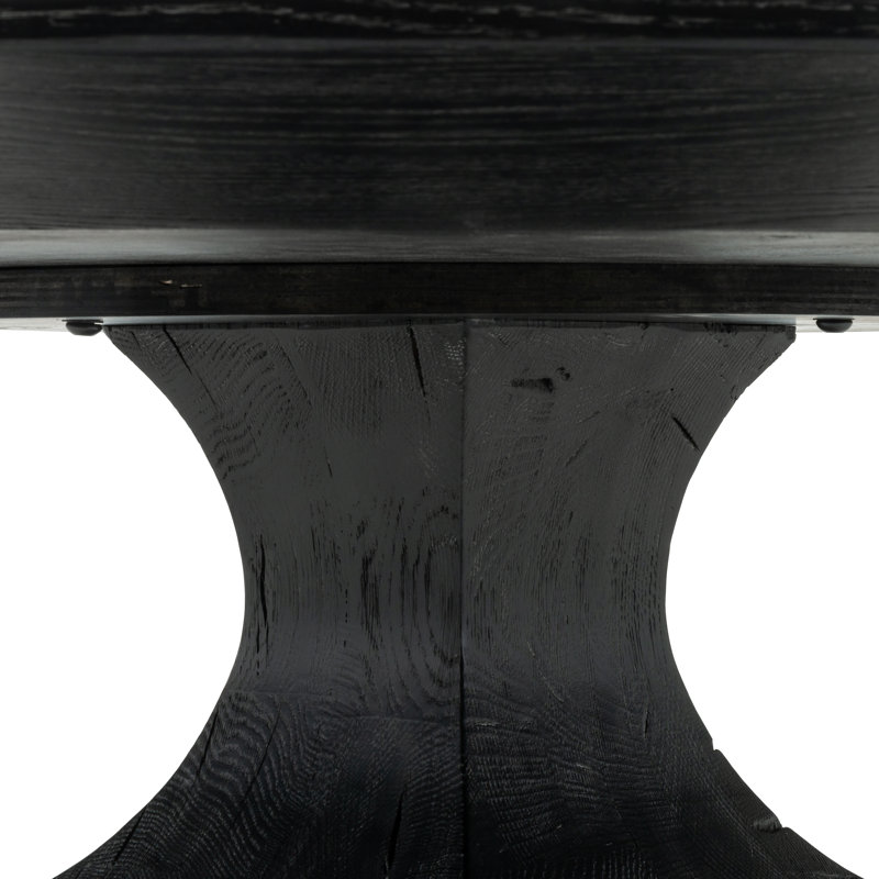 Sargon Round Stone Dining Table, Bluestone/Washed Black
