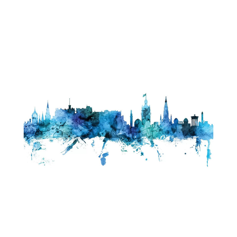 Edinburgh, Scotland Skyline by Michael Tompsett - 1 Piece Wrapped Canvas Wall Art, 30.48 cm H x 45.72 cm W