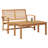 vidaXL Garden Bench and Table Set 2 Piece Brown Solid Teak Wood