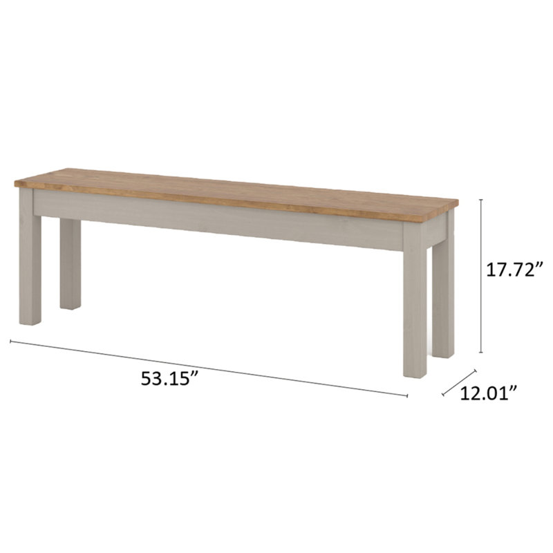 Banc en bois Poppy Jane, Teinture gris délavé