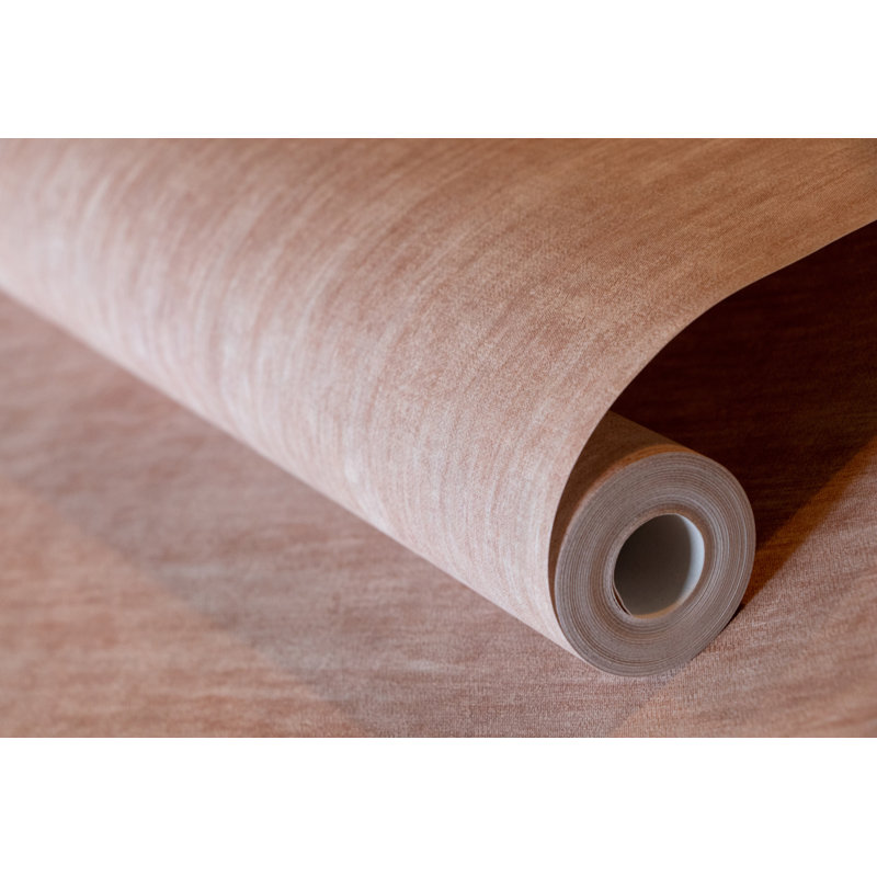 Akuna Tuvalu Plain Texture Effect Design 10.05 m x 53cm Wallpaper Roll, Lychee