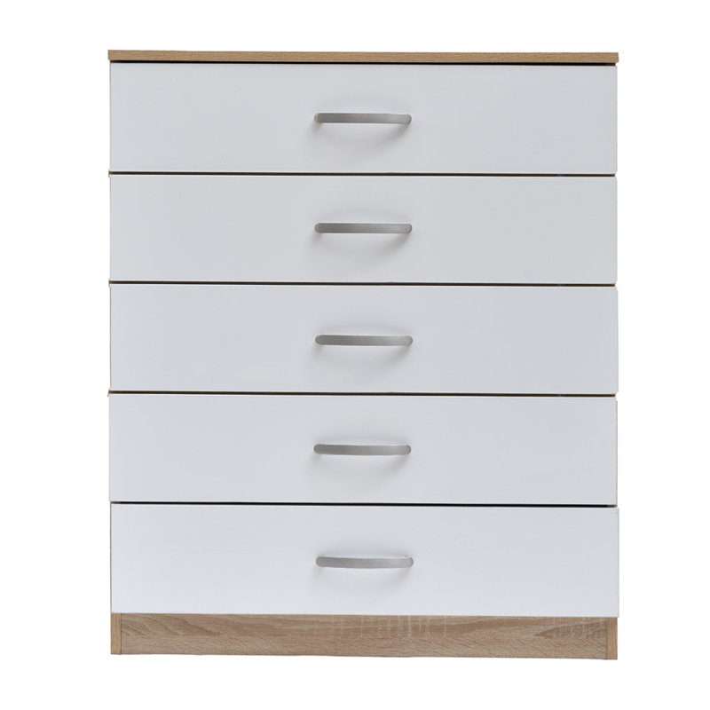 Everick Solid Wood 75cm W 5 - Drawer Chest of Drawers