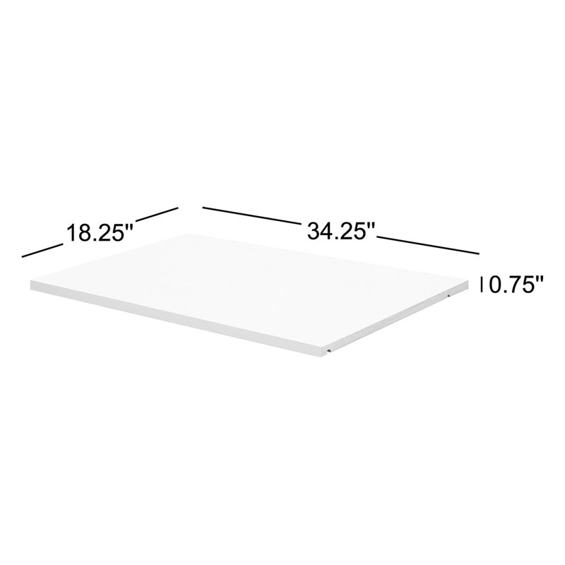 Grande tablette de garde-robe 100% bois massif seulement pour système d'organisation de garde-robe Kyle, Moka