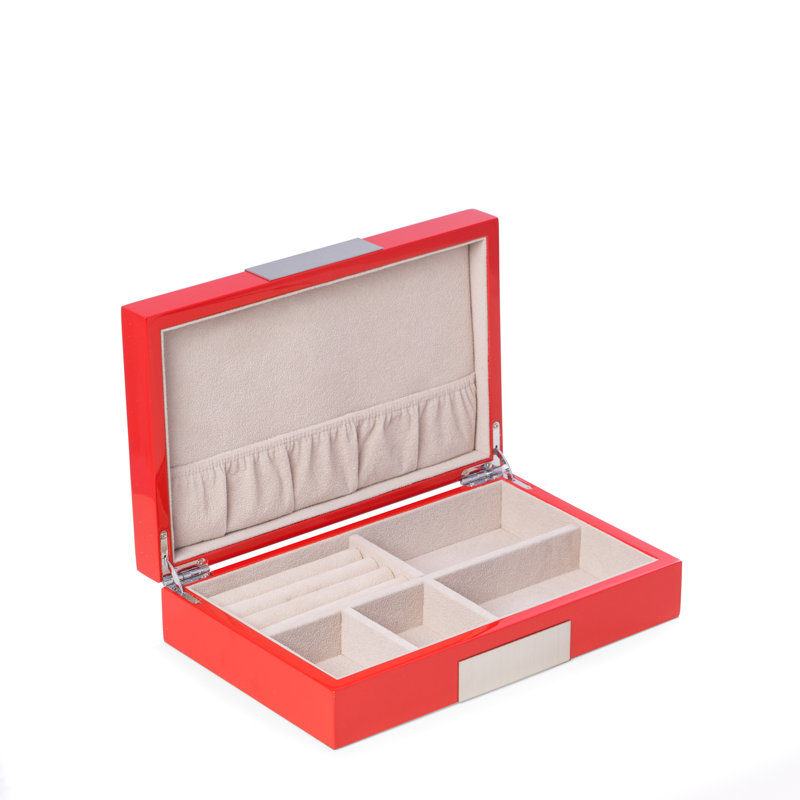 Boîte à bijoux avec boutons de manchette, Rouge