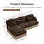 Canapé en L 100 po Chenille Modern
