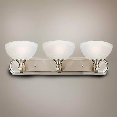 Éclairage pour meuble-lavabo 3 lumières Marilyse, en nickel satiné