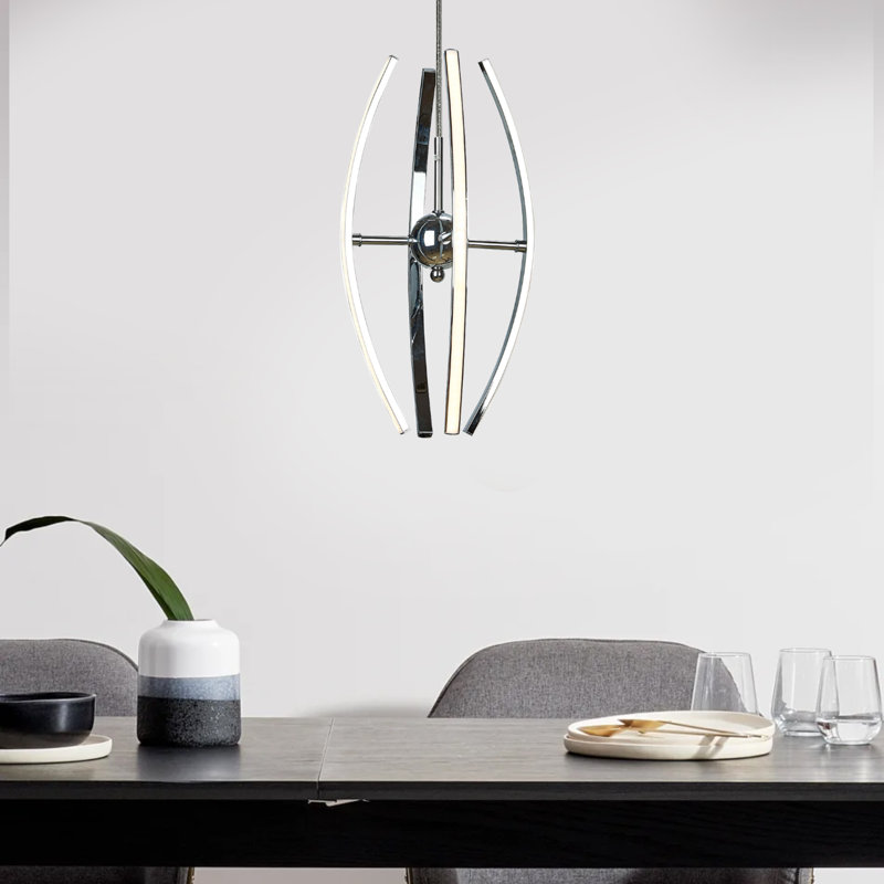 Deandre 4 - Light Chrome LED Unique/Statement Pendant