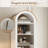67.7" Tall Narrow Bookshelf with 2 Drawers, 5-Tier Farmhouse Arched Bookcase with Open Display Shelves-343883945