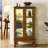 Curio Cabinet Lighted Curio Diapaly Cabinet With Adjustable Shelves And Mirrored Back Panel, Tempered Glass Doors (Oak, 3 Tier), (E26 Light Bulb Not Included)-1309066827