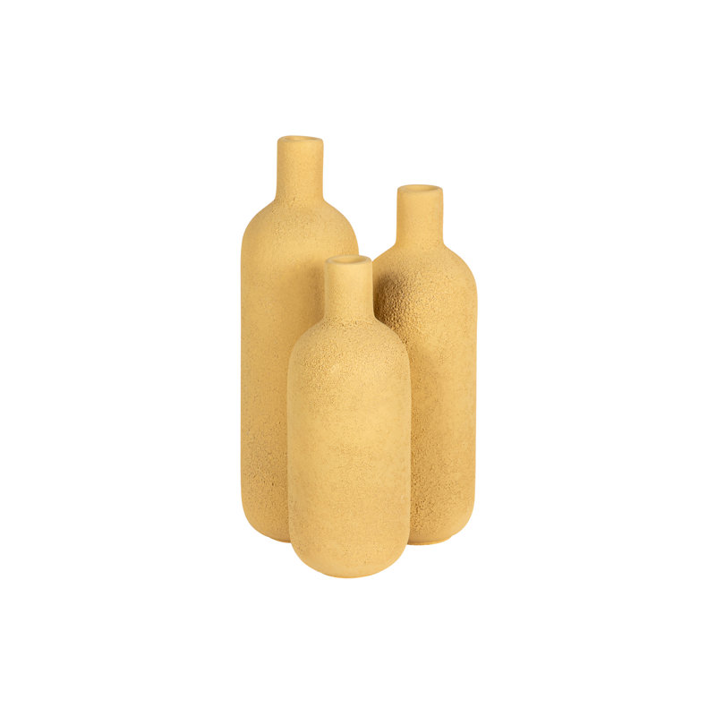 CERAMIC VASE 16X16x29 CM, Yellow