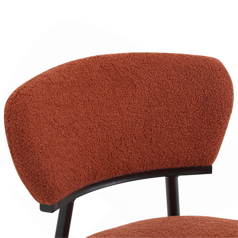 Upholstered Dinning Chair Set Of 2-Orange, Orange
