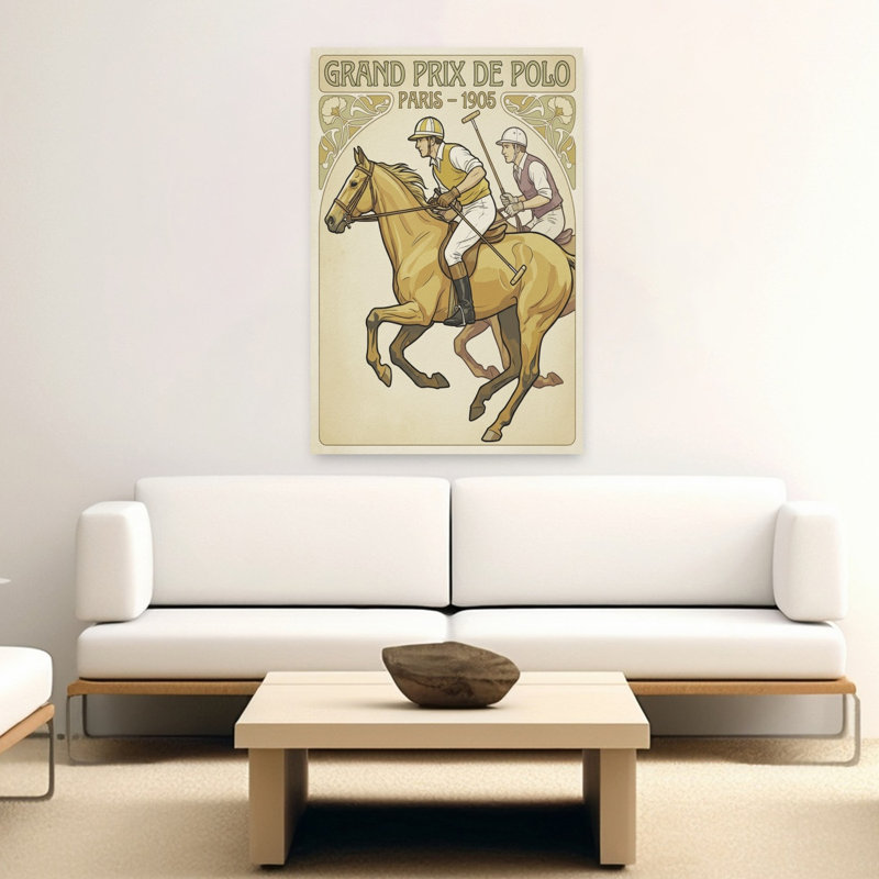 «Paris 1905 Polo Match Classic Elegant Retro Horse», art mural