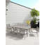 Table de salle à manger en aluminium pour 8 personnes, table de patio rectangulaire avec trou pour parasol 2,2 po, table de salle à manger pour 8 personnes pour terrasse, jardin, bord de piscine, chêne chaulé-794048673