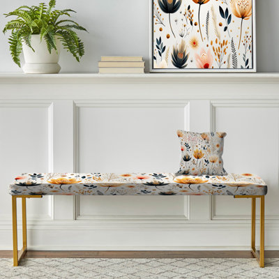 Banc rembourré or