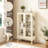 Elegant Curio Cabinet With And Tempered Glass Doors - Showcases Collectibles Elegantly Illuminated Spacious Interior Mirrored Back Displays Treasures Magnificently-121115084