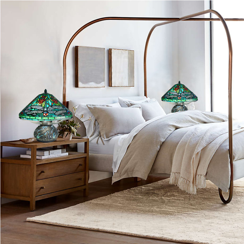 Fine Art Lighting Tiffany Style Mosaic Dragonfly Table Lamp