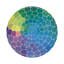 Mosaic Purple Multi Vegan Leather Round Coasters-1987415868