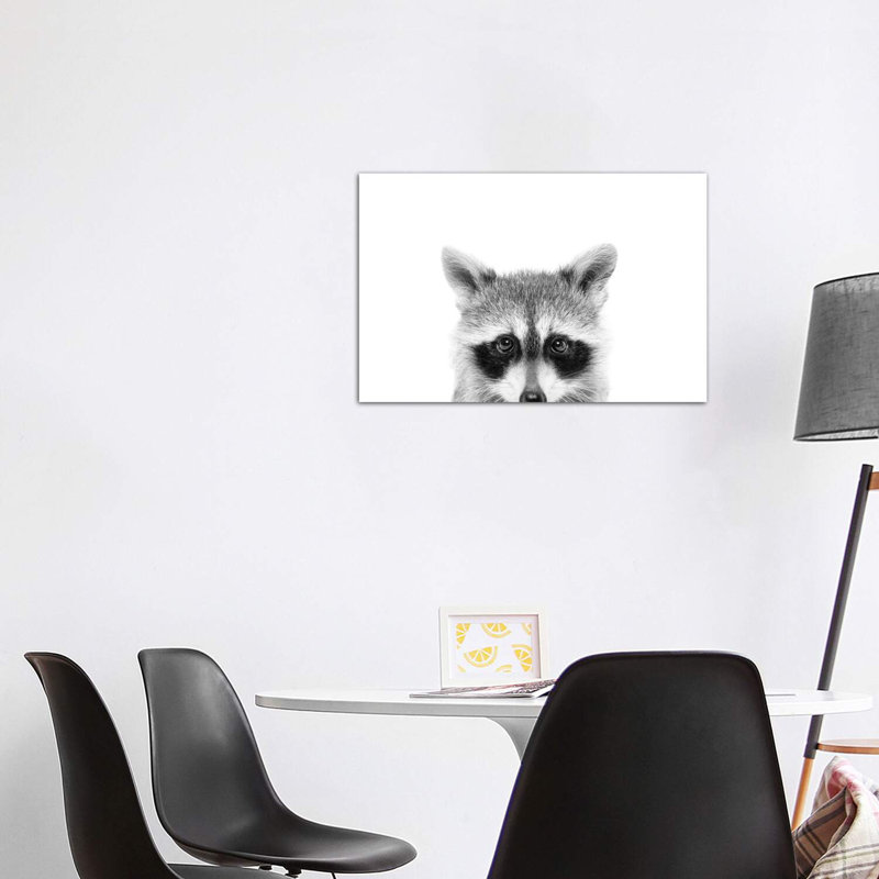 Peeking Raccoon by Sisi & Seb - Wrapped Canvas Print, 101.6 cm H x 66.04 cm W x 3.175 cm D