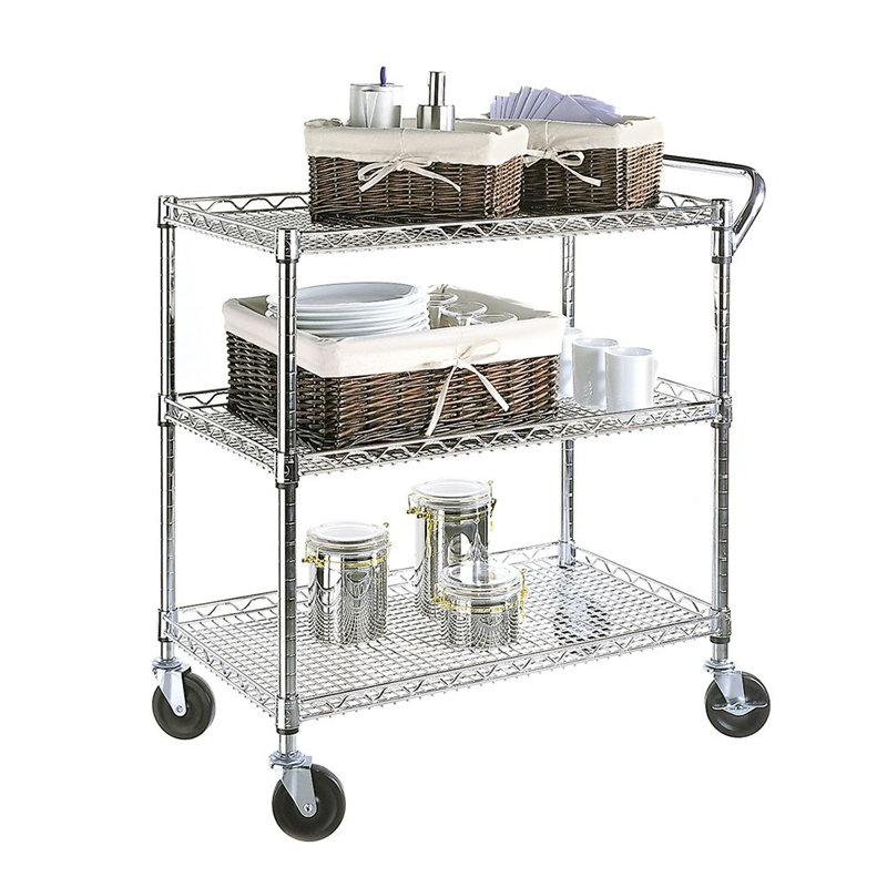 UltraZinc 3-Tier Heavy-Duty Rolling Utility Cart
