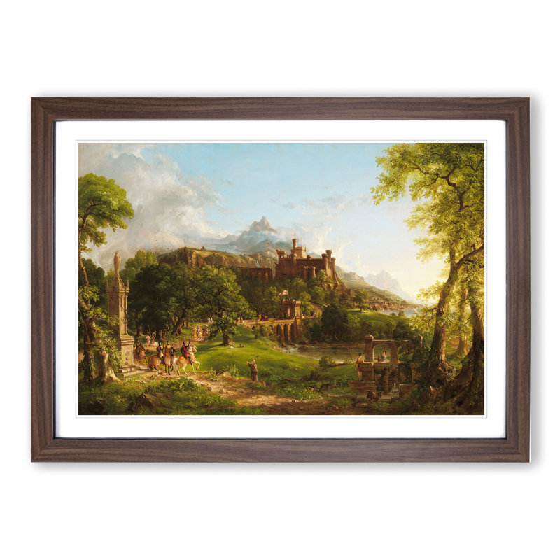 The Departure by Thomas Cole - Picture Frame Painting, 48cm H x 65cm W x 2cm D, Walnut