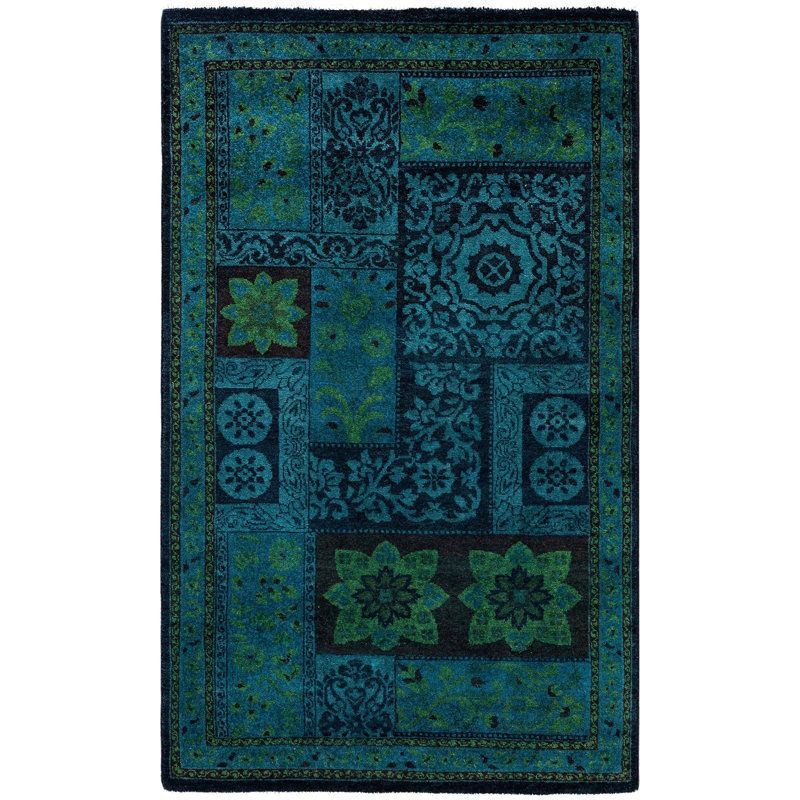 Huckaby One-of-a-Kind 3' 2" X 5' 3" Wool Area Rug Black