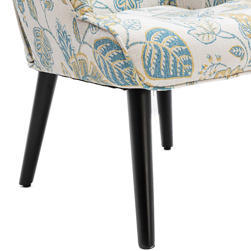Fauteuil rembourré, Tissu feuille verte