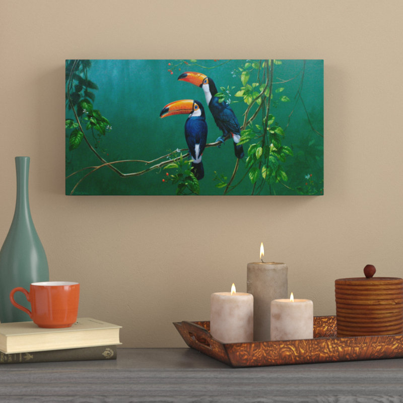 «Toucans Over Jungle» par Michael Jackson, reproduction sur toile, H 10 po x l 19 po