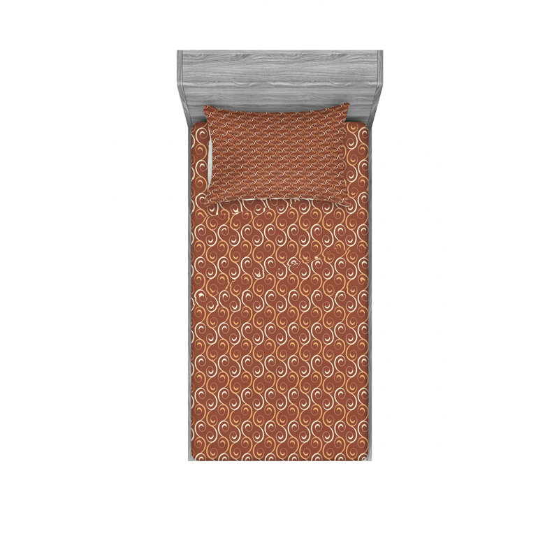 Microfiber Geometric Sheet Set, Twin Sheet Set with Fitted Sheet