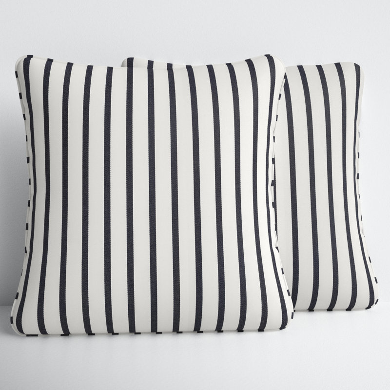 Lidia Striped Outdoor Reversible Throw Pillow, 18" H x 18" W x 6" D