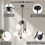 Lustre 6 lumières moderne noir mat 21,26 "de large avec verre blanc givré