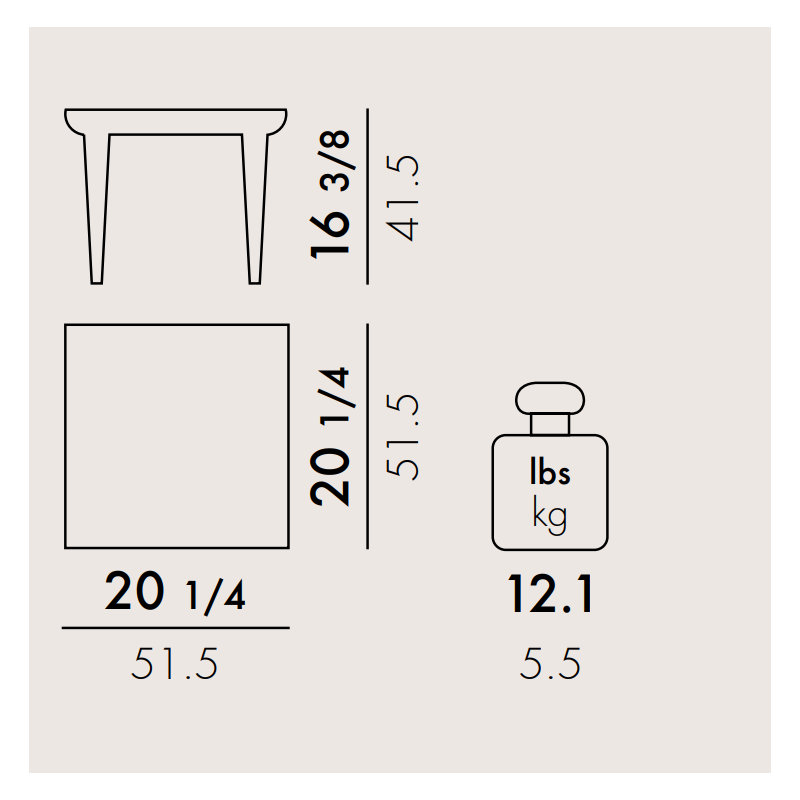 Bubble Club Coffee Table, Light Gray