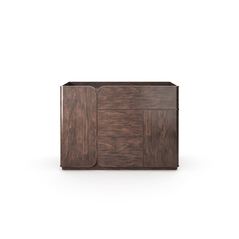 Continental Contemporary Sideboard with Smoked Glass, Brunette