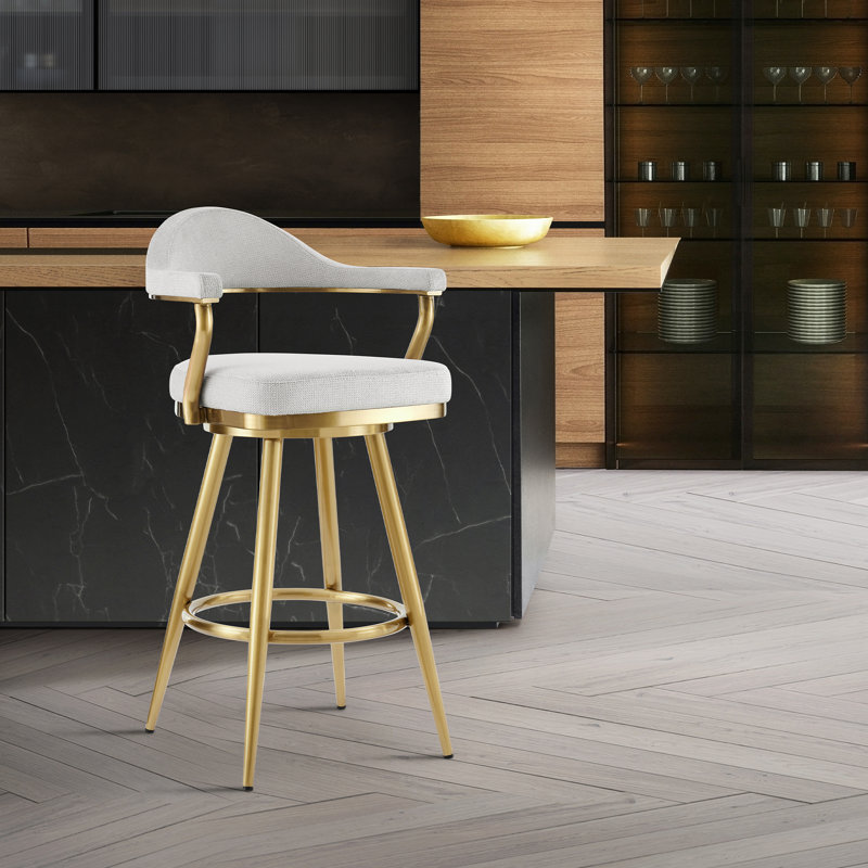 Tabouret de bar Dinora, Argent argent, Tabouret de comptoir (siège d'une hauteur de 26 p