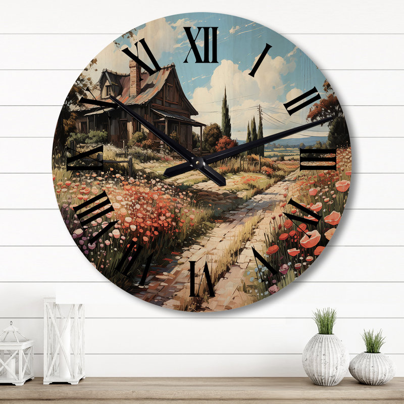 Horloge murale en bois campagne, Grand