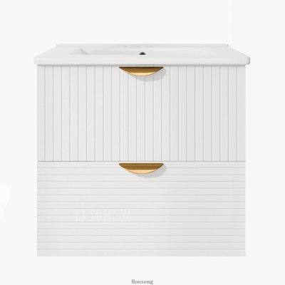 Meuble-lavabo mural moderne 24 po avec 2 tiroirs, vert