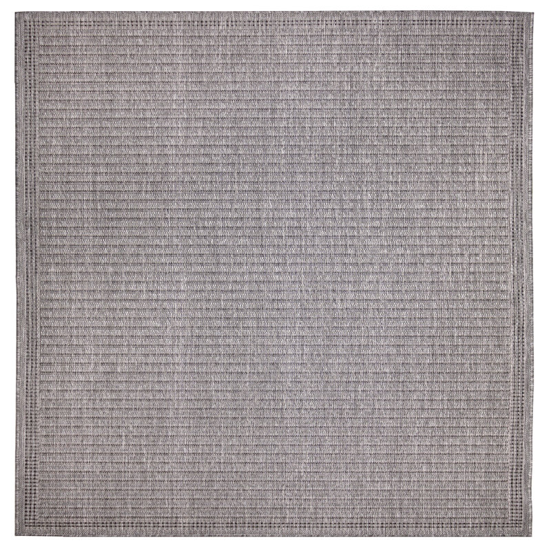 Tapis intérieur / extérieur gris anthracite Tukgahgo, Carré 7 pi 10 po