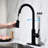 Matte Black Stainless Steel Kitchen Faucet With Pull Out Capability, 12.2 In Package Depth, 25.6 Width, 2.6 Height, 5.8 Lb Weight Appearance, Depth In, Width Height