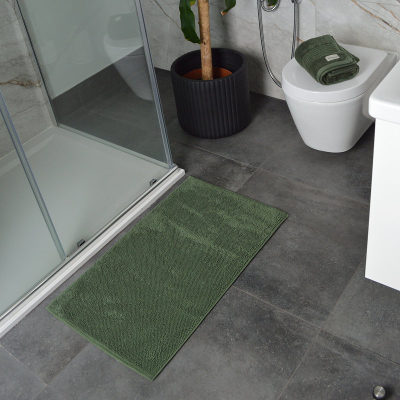 Luxe 100% Organic Cotton Bath Mat, Khaki