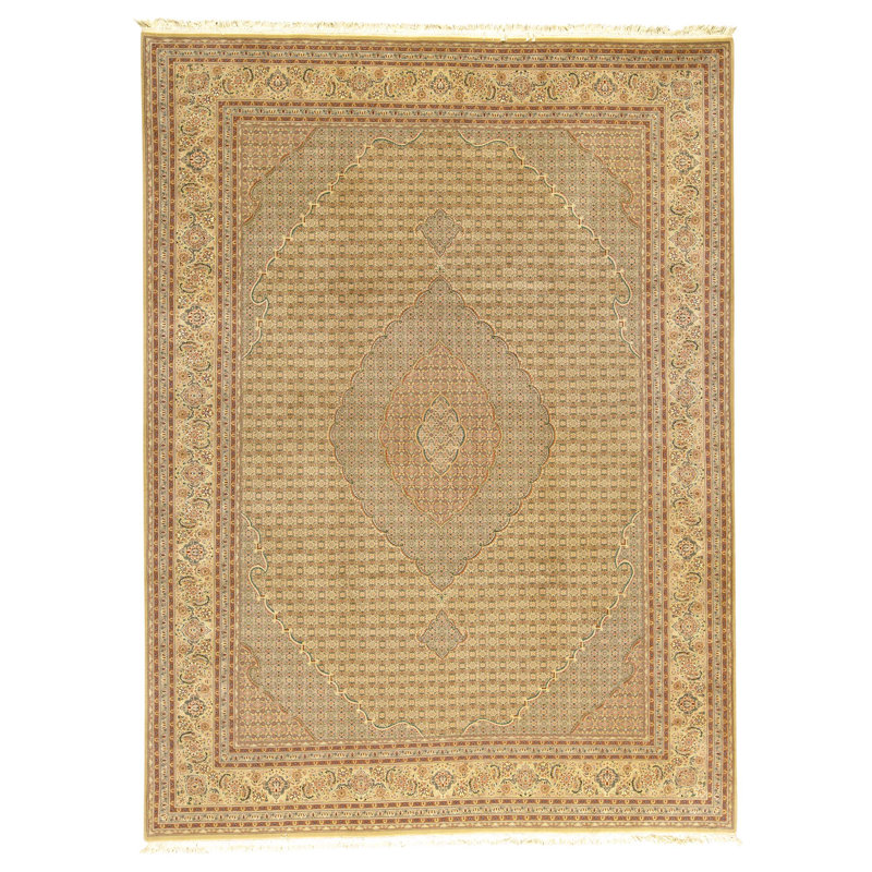 Tapis doré de haute qualité noué à la main